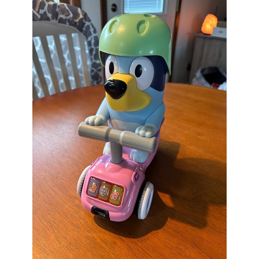 VTech Bluey 3-in-1 Scooter Interactive Light-Up Musical Toy Pink Blue 5638